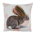 Saro Lifestyle SARO 9055.P18SC 18 in. Square Throw Pillow Cover with Large Bunny Design 9055.P18SC